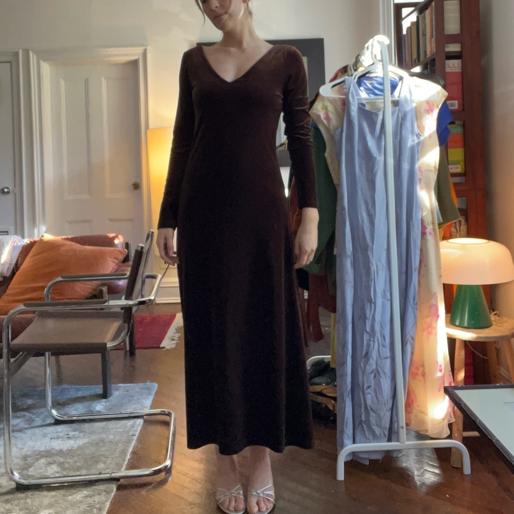 Vintage brown velvet dress